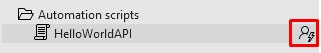 User-defined API icon on automation script