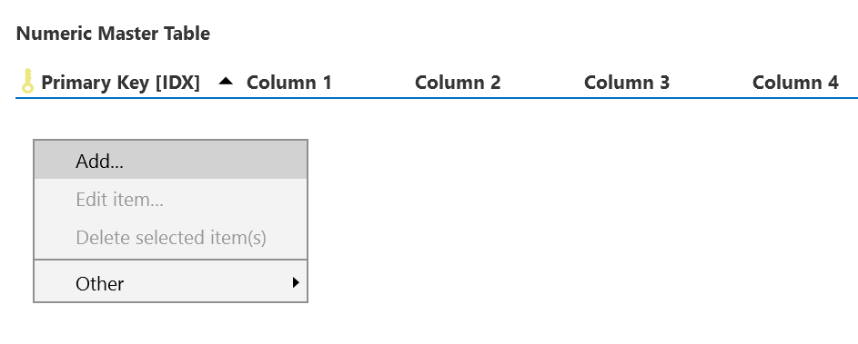 Add Row Numeric Table