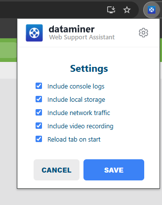 Web Support Assistant settings