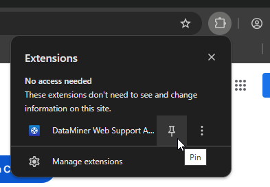 Pin the Web Support Assistant in the header bar