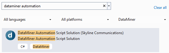 DataMiner Automation Script Solution in Visual Studio