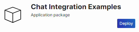 ChatIntegration Examples page in Catalog