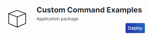 Custom Command Examples page in Catalog