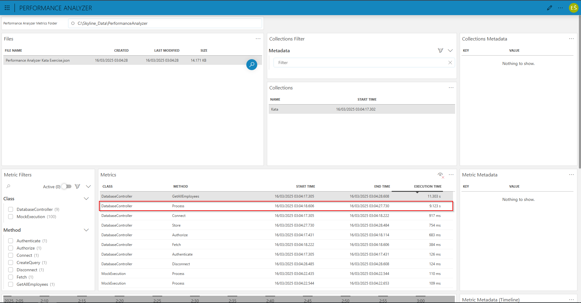 Performance Analyzer getting started initial investigation