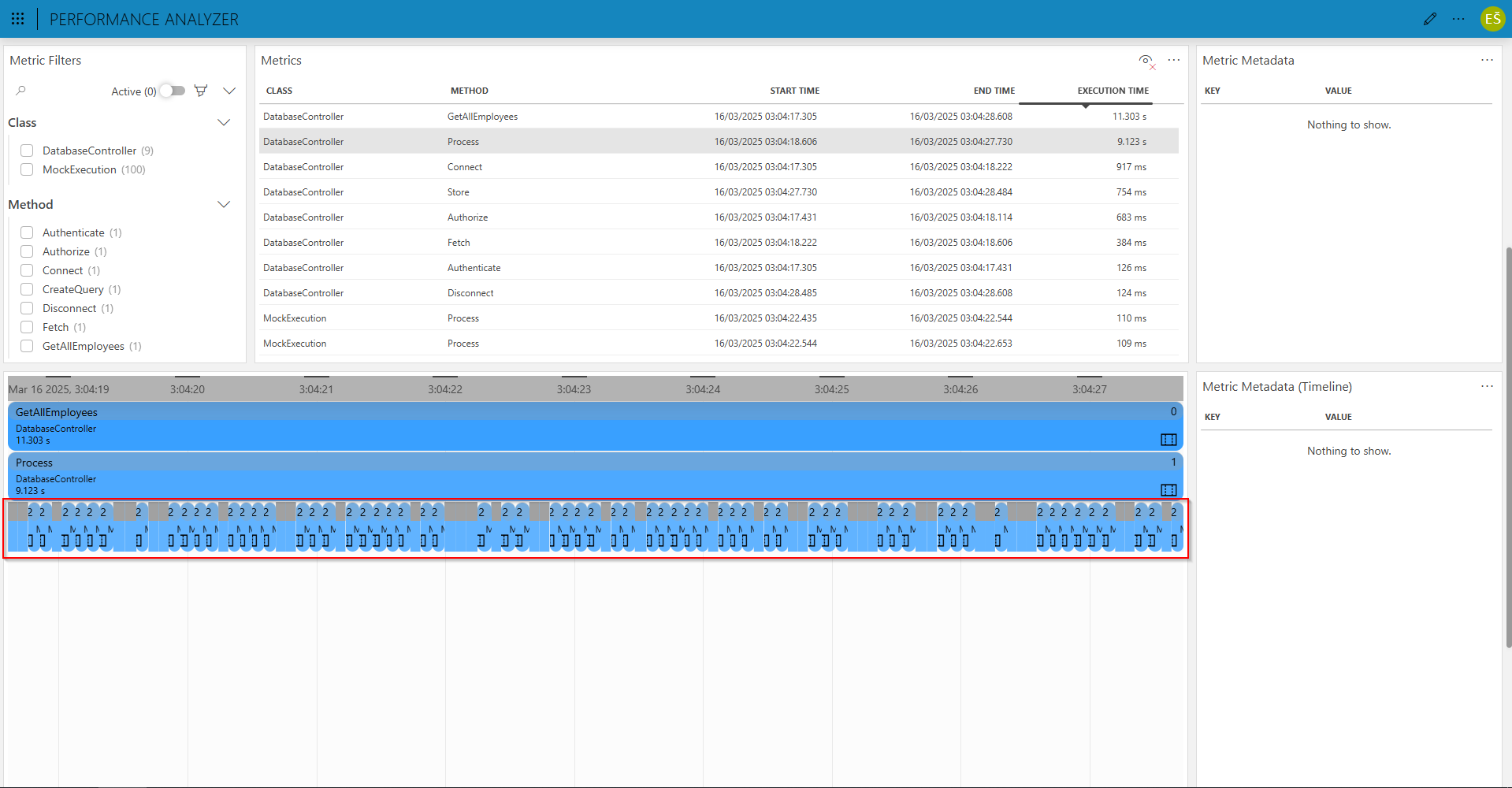 Performance Analyzer getting started sequential processing